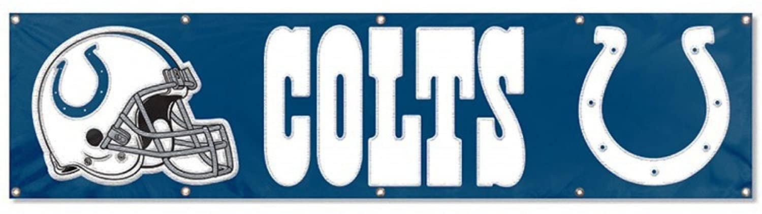 Indianapolis Colts Huge 8x2 Embroidered Applique Flag Outdoor Indoor House Banner Football