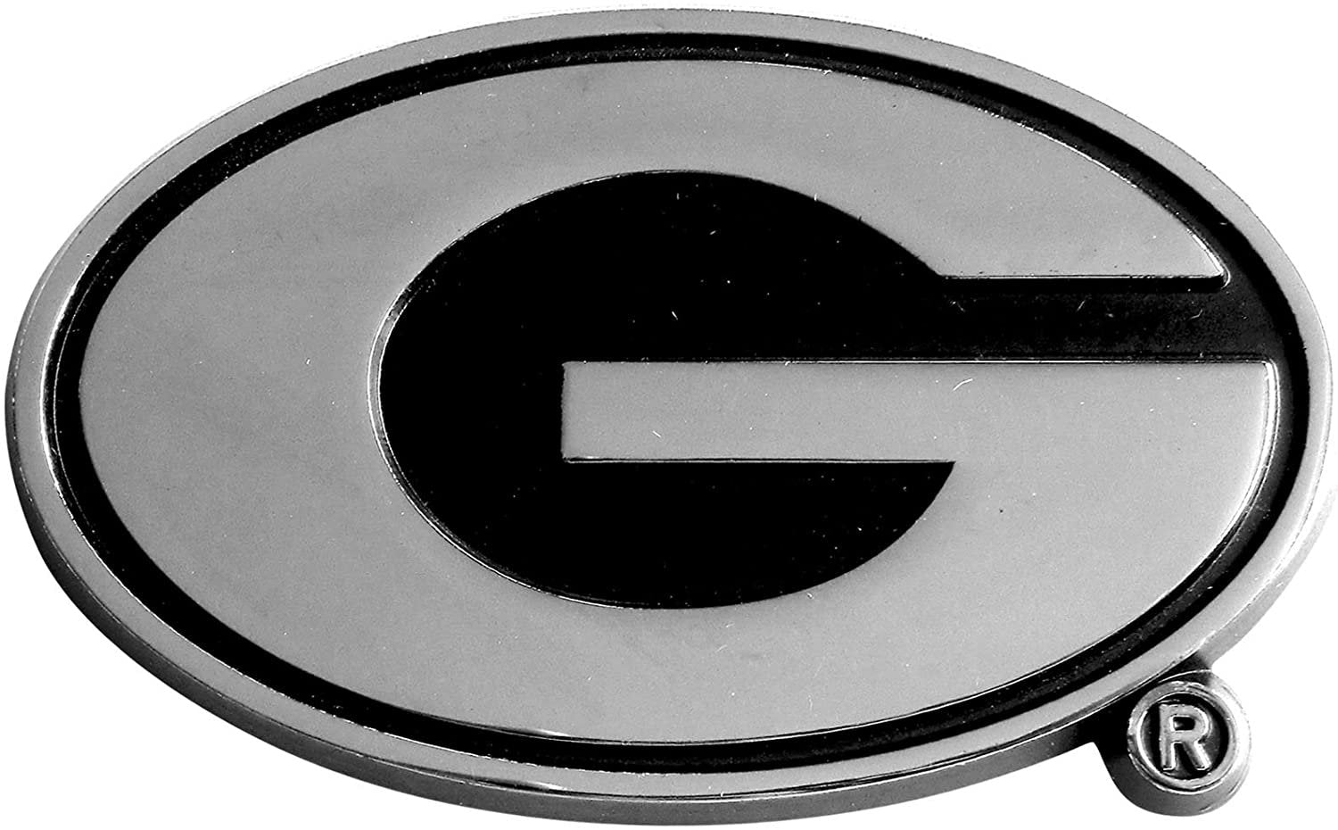 University of Georgia Bulldogs Premium Solid Metal Raised Auto Emblem, Shape Cut, Adhesive Backing