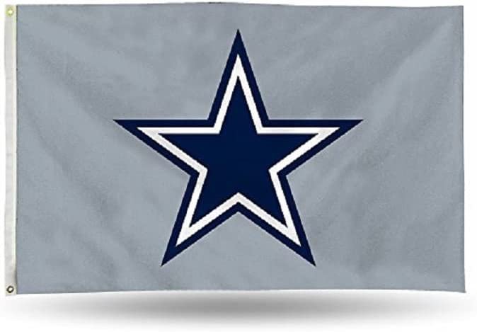 Dallas Cowboys Premium 3x5 Feet Flag Banner, Silver Design, Metal Grommets, Outdoor Use, Single Sided