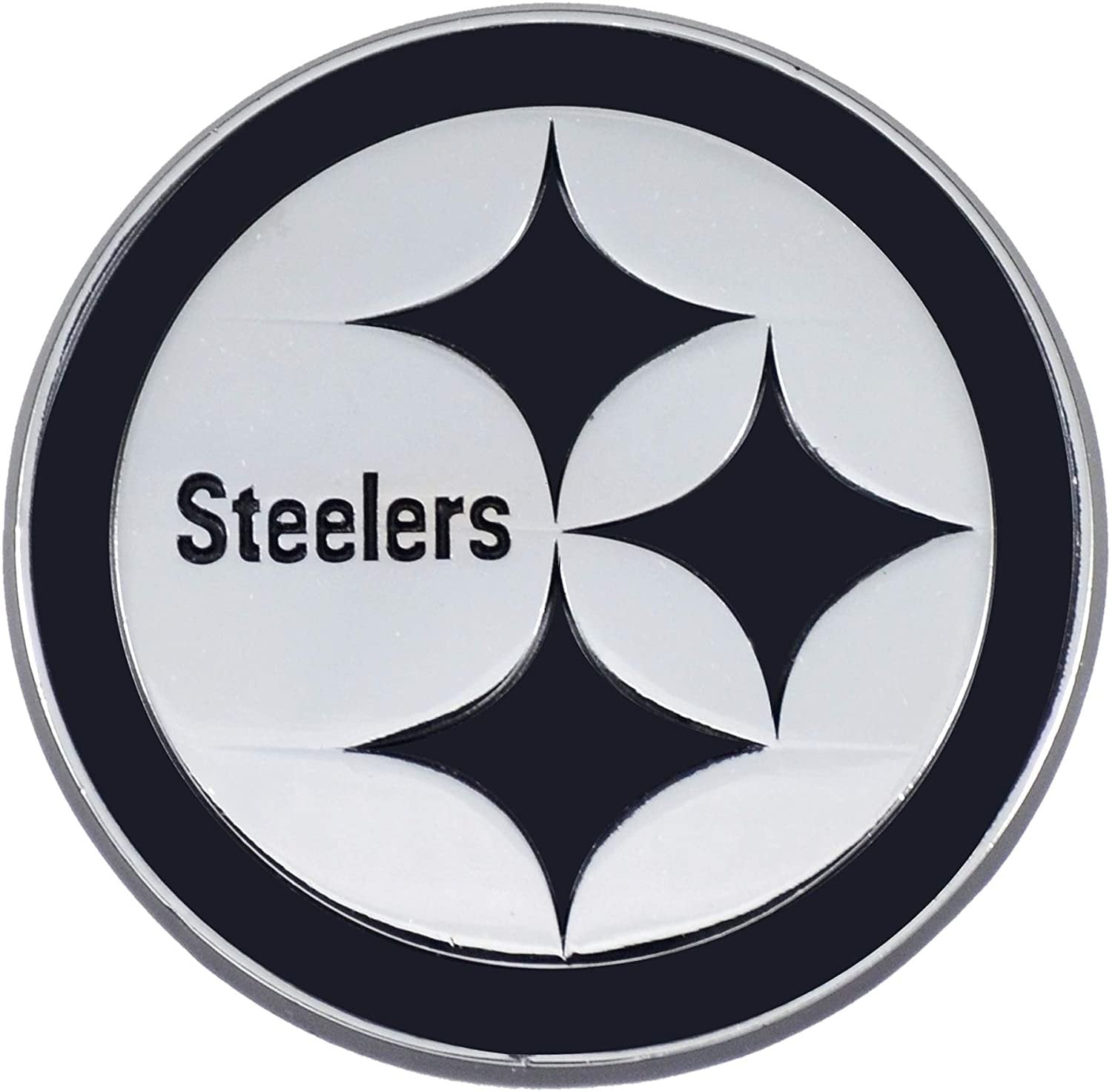 Pittsburgh Steelers Solid Metal Raised Auto Emblem Decal Adhesive Backing