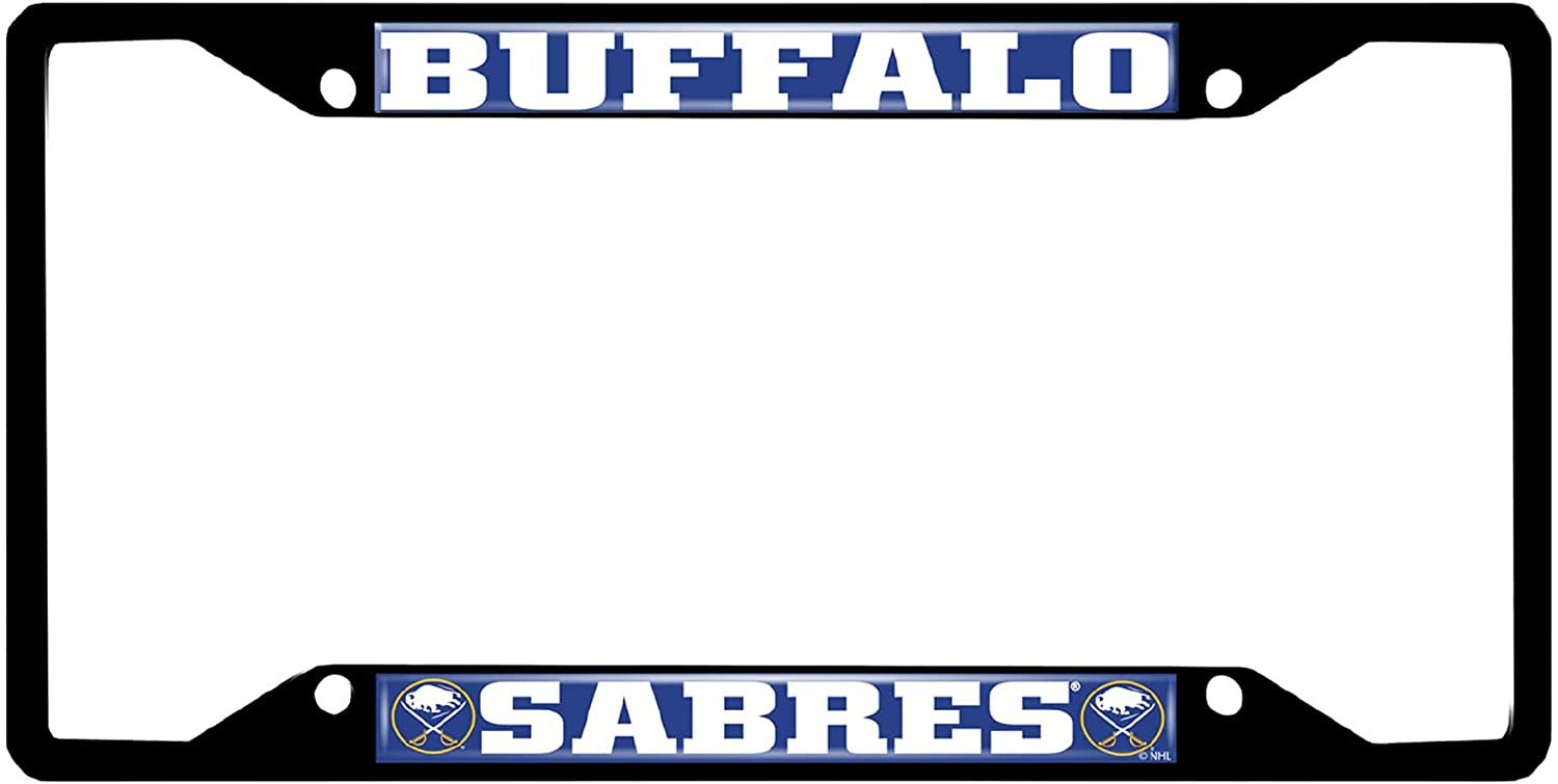 Buffalo Sabres Black Metal License Plate Frame Tag Cover, 6x12 Inch