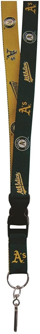 Oakland Athletics A's Two-Tone Lanyard Keychain Double Sided Breakaway Safety Design Adult 18 Inch