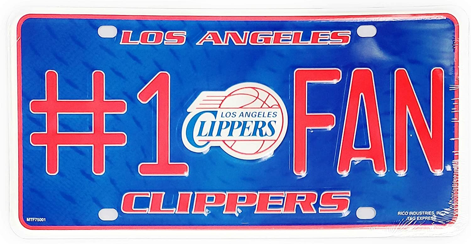Los Angeles Clippers Metal Auto Tag License Plate, #1 Fan Design, 6x12 Inch