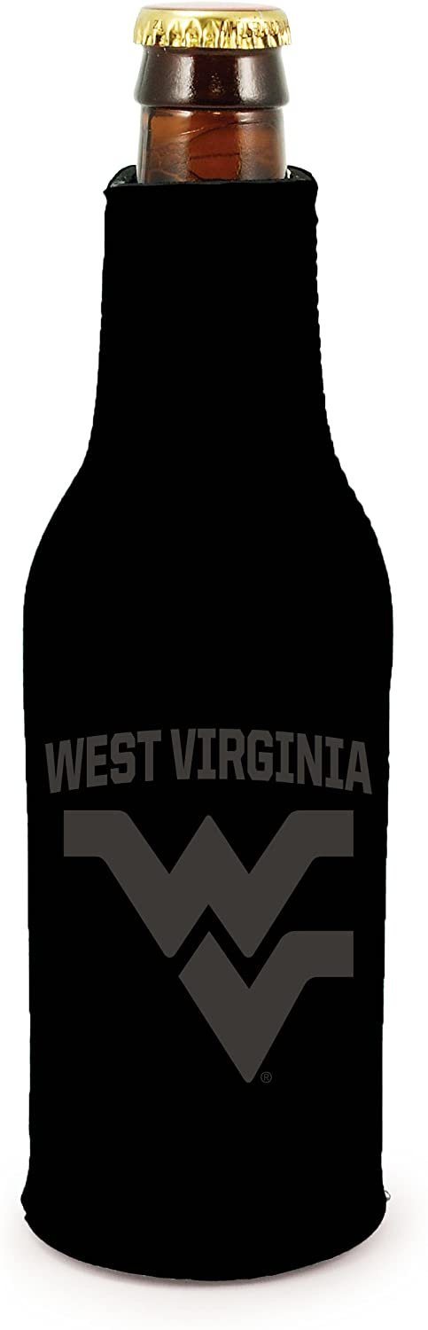 West Virginia Mountaineers 2-Pack Zipper Bottle Tonal Black Beverage Insulator Neoprene Holder Cooler Coolie University of