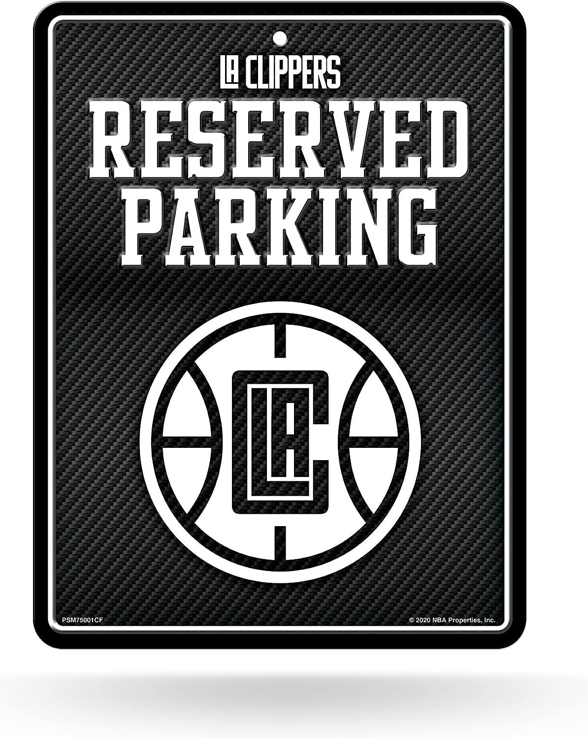 Los Angeles Clippers Metal Parking Novelty Wall Sign 8.5 x 11 Inch Carbon Fiber Design
