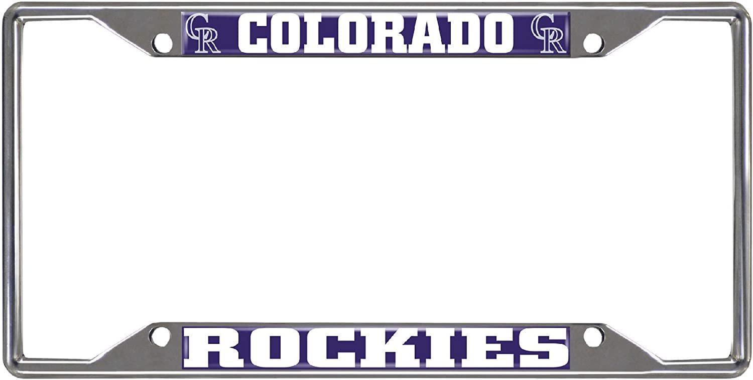 Colorado Rockies Metal License Plate Frame Tag Cover Chrome 6x12 Inch