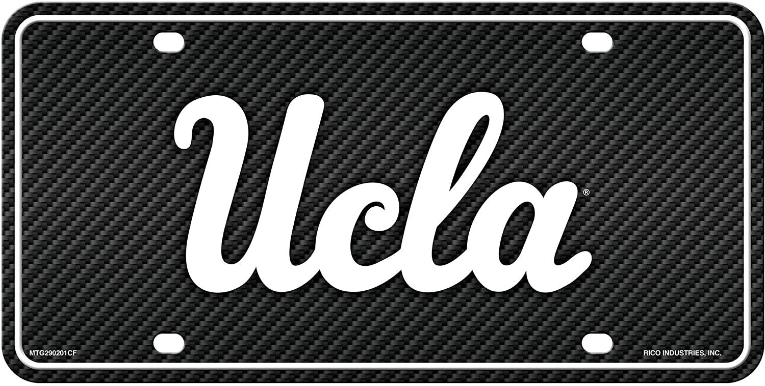 UCLA Bruins Metal Auto Tag License Plate, Carbon Fiber Design, 6x12 Inch