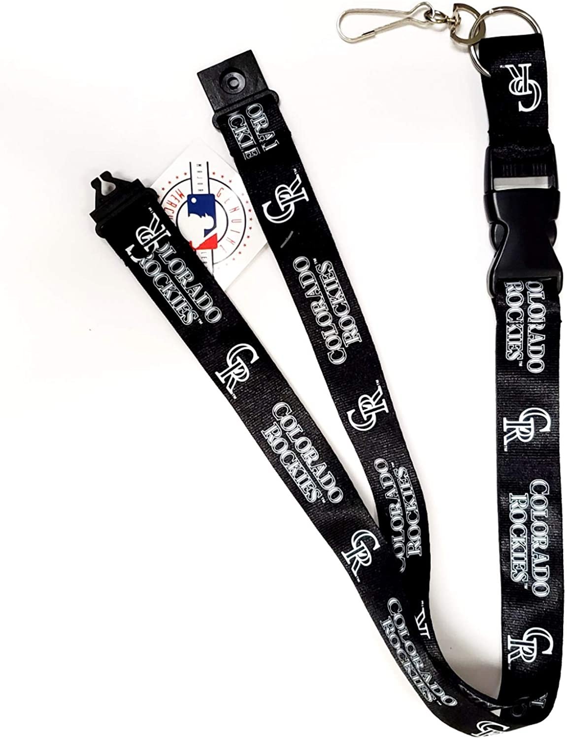 Colorado Rockies Blackout Design Premium Lanyard Keychain Double Sided Breakaway Safety Design Adult 18 Inch