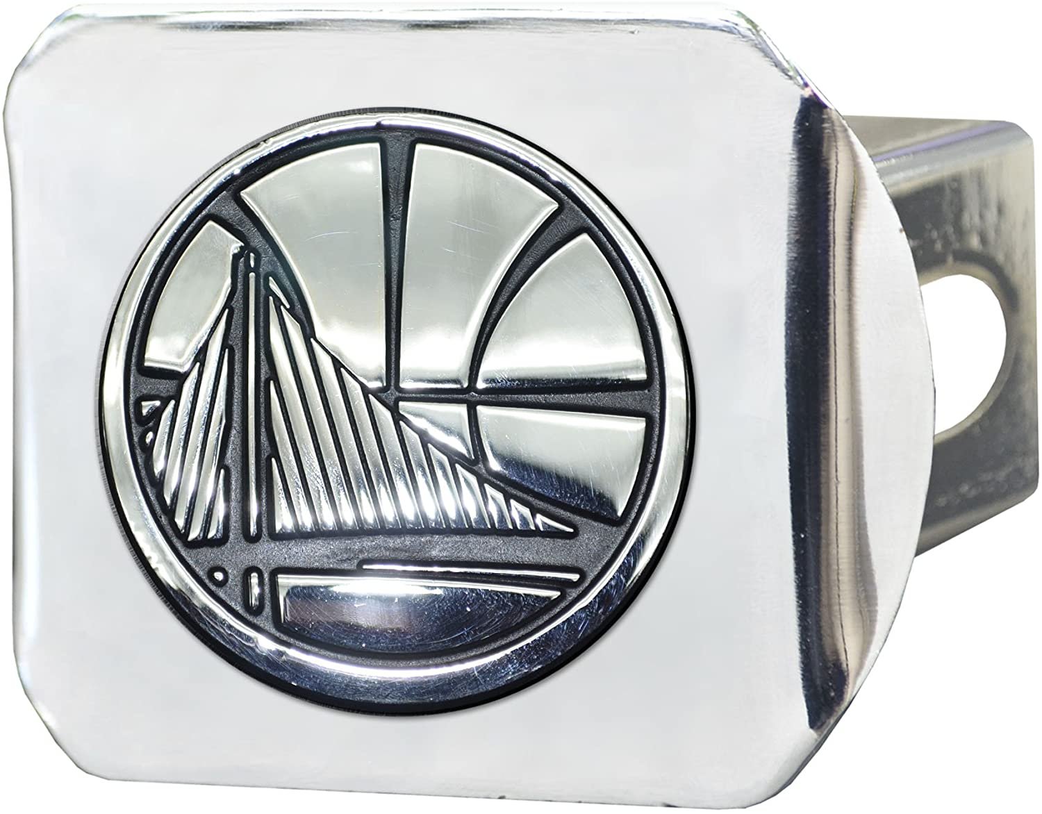 Golden State Warriors Hitch Cover Solid Metal with Raised Chrome Metal Emblem 2" Square Type III