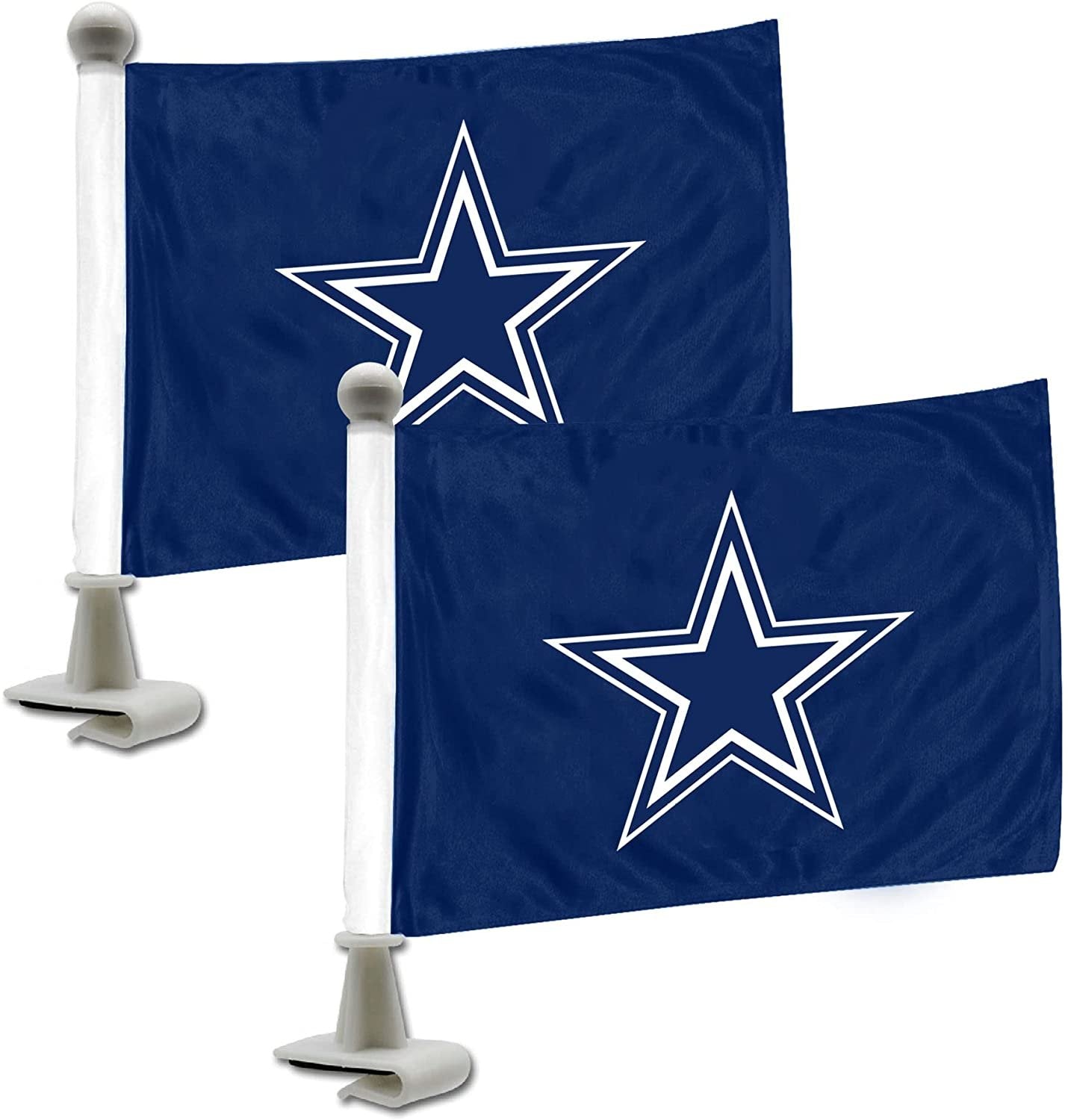 Dallas Cowboys Car Flag Set Ambassador Style 4x6 Inch Set of 2 Team Color