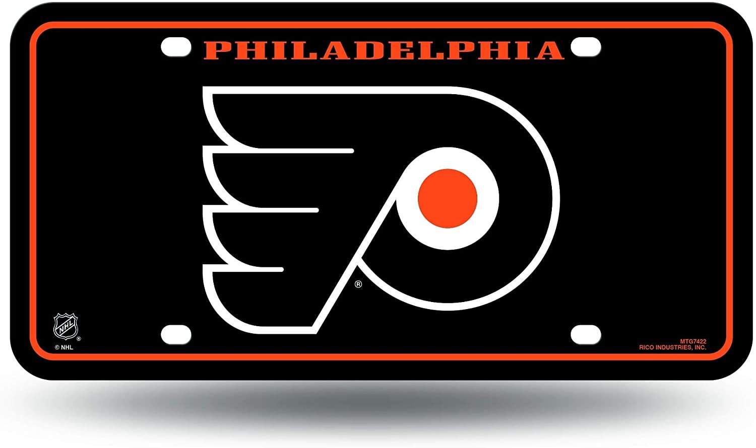 Philadelphia Flyers Metal Auto Tag License Plate, Black Script Design, 12x6 Inch