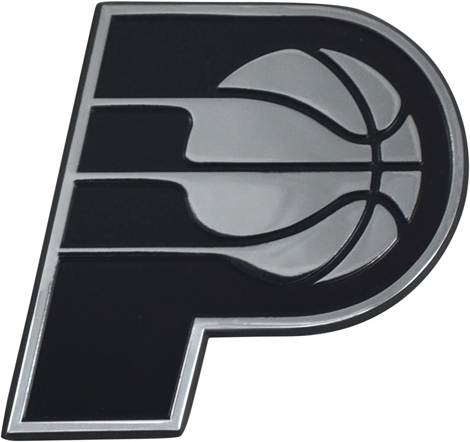 Indiana Pacers Premium Solid Metal Raised Auto Emblem, Shape Cut, Adhesive Backing