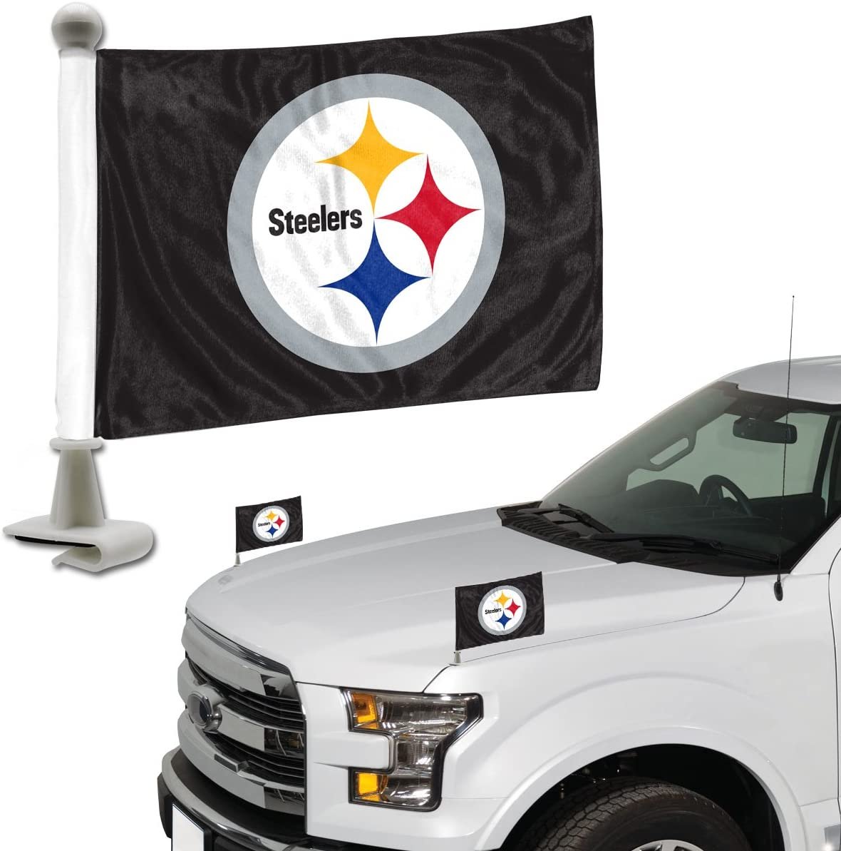 FANMATS ProMark NFL Pittsburgh Steelers Flag Set 2-Piece Ambassador Style, Team Color, One Size
