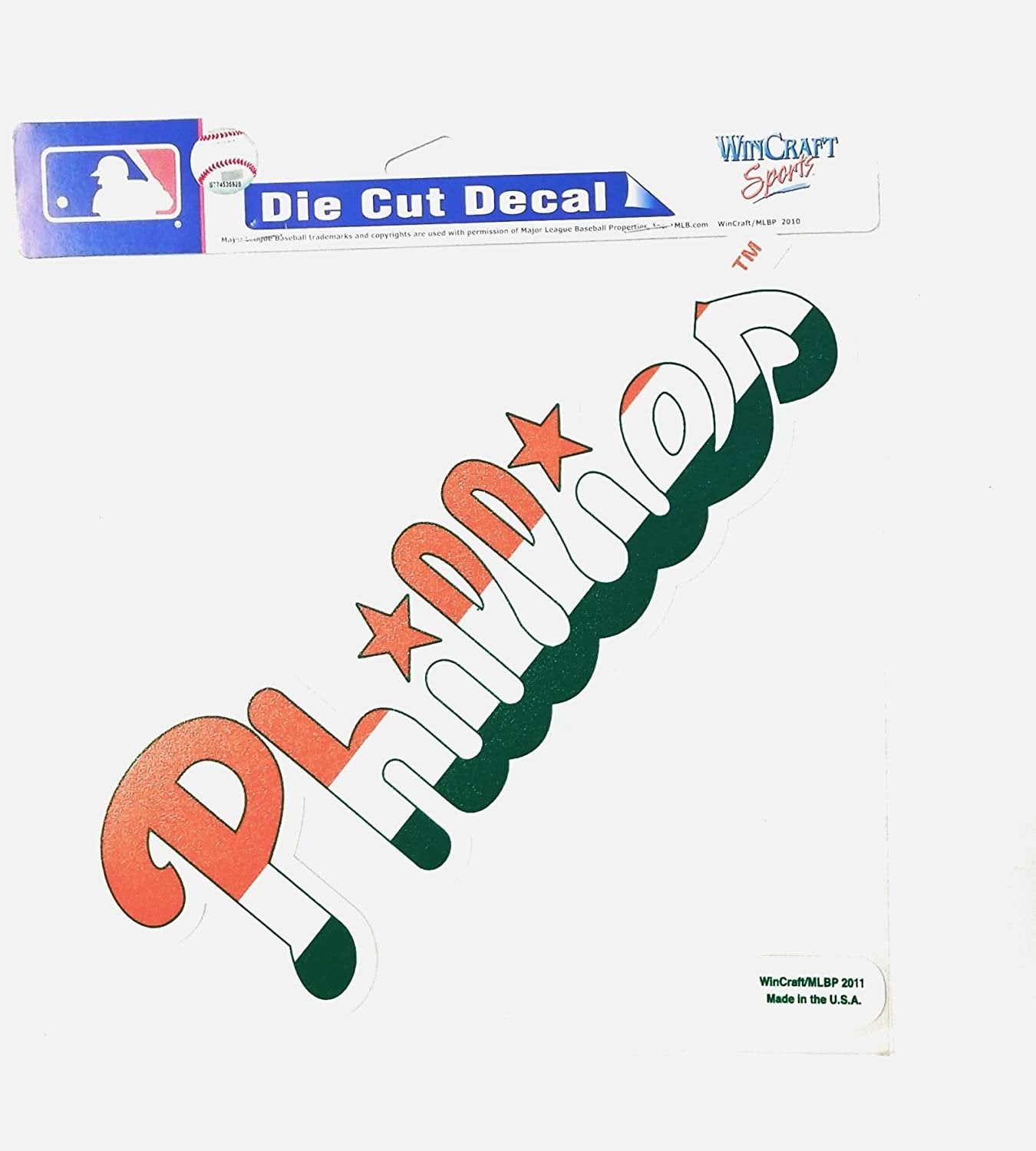 Philadelphia Phillies 8 Inch Decal Sticker, Tri-Color Design, Vinyl Die Cut, Auto Home