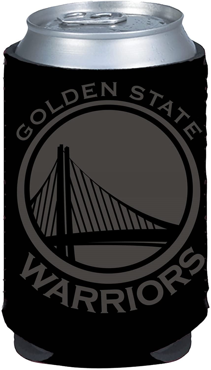 Golden State Warriors 2-Pack Black Tonal CAN Beverage Insulator Neoprene Holder Cooler Decal Basketball