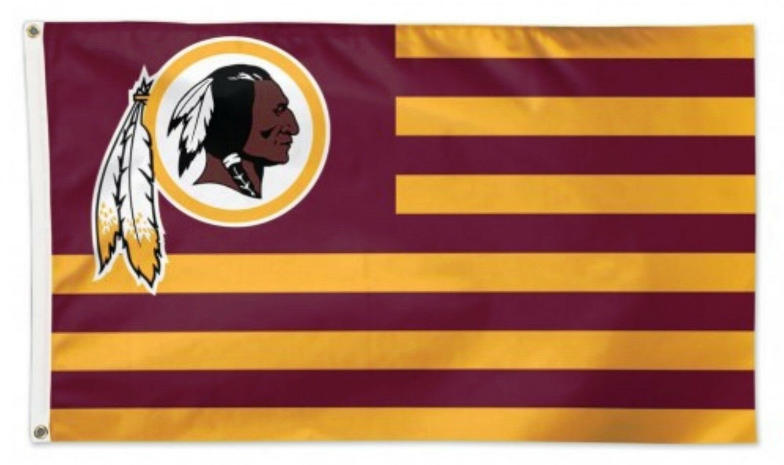 Washington Redskins Commanders Premium 3x5 Feet Flag Banner, Stripes Design, Metal Grommets, Outdoor Use, Single Sided