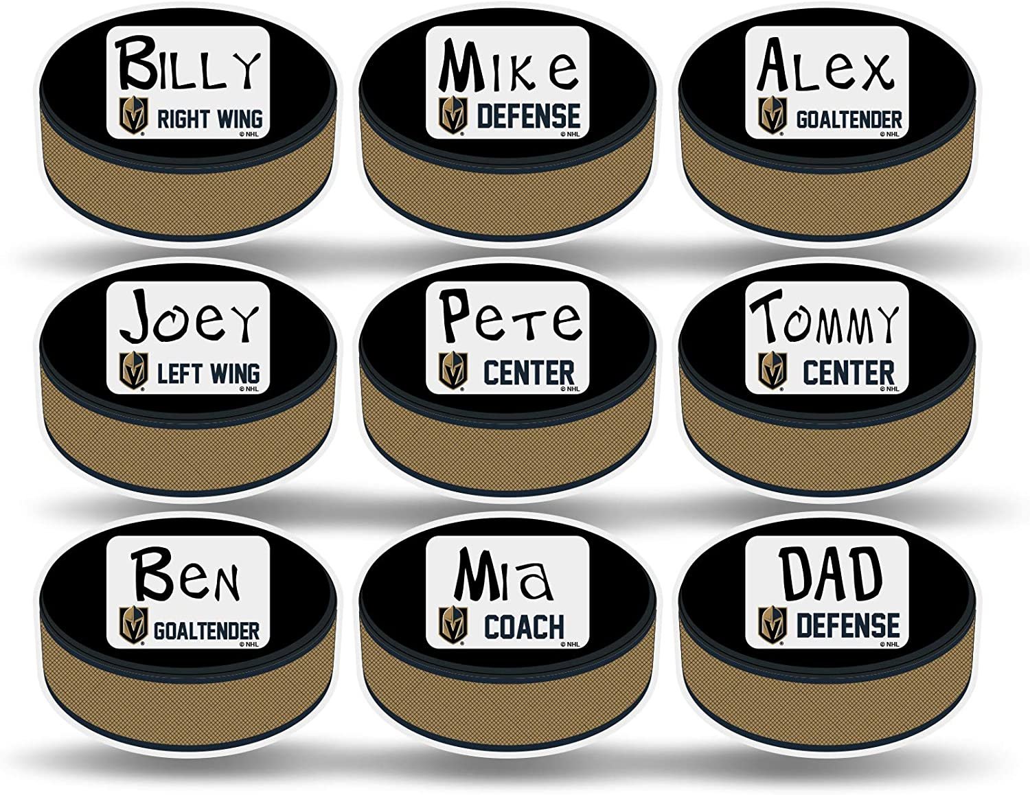 NHL Vegas Golden Knights Reusable Place Cards, 9-Piece Set