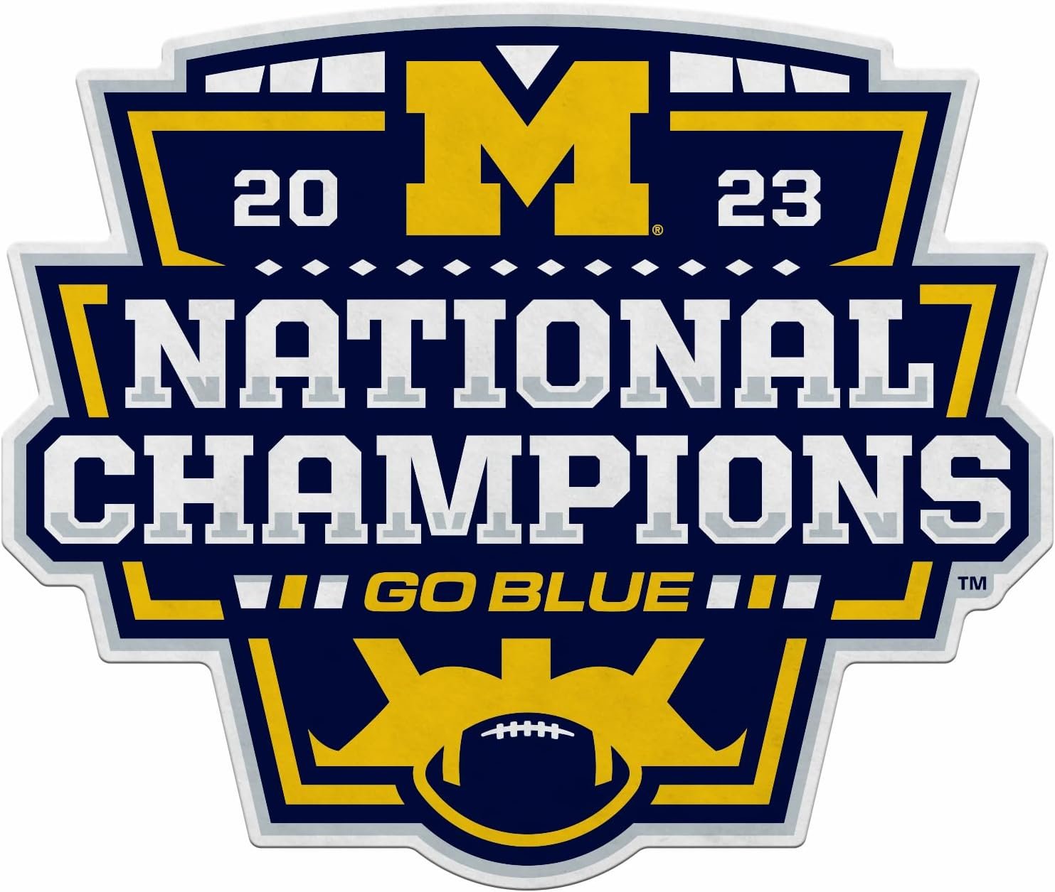 University of Michigan Wolverines 2024 CFP National Champions Soft Felt Wall Pennant, Shape Cut, 18 Inch, Easy to Hang