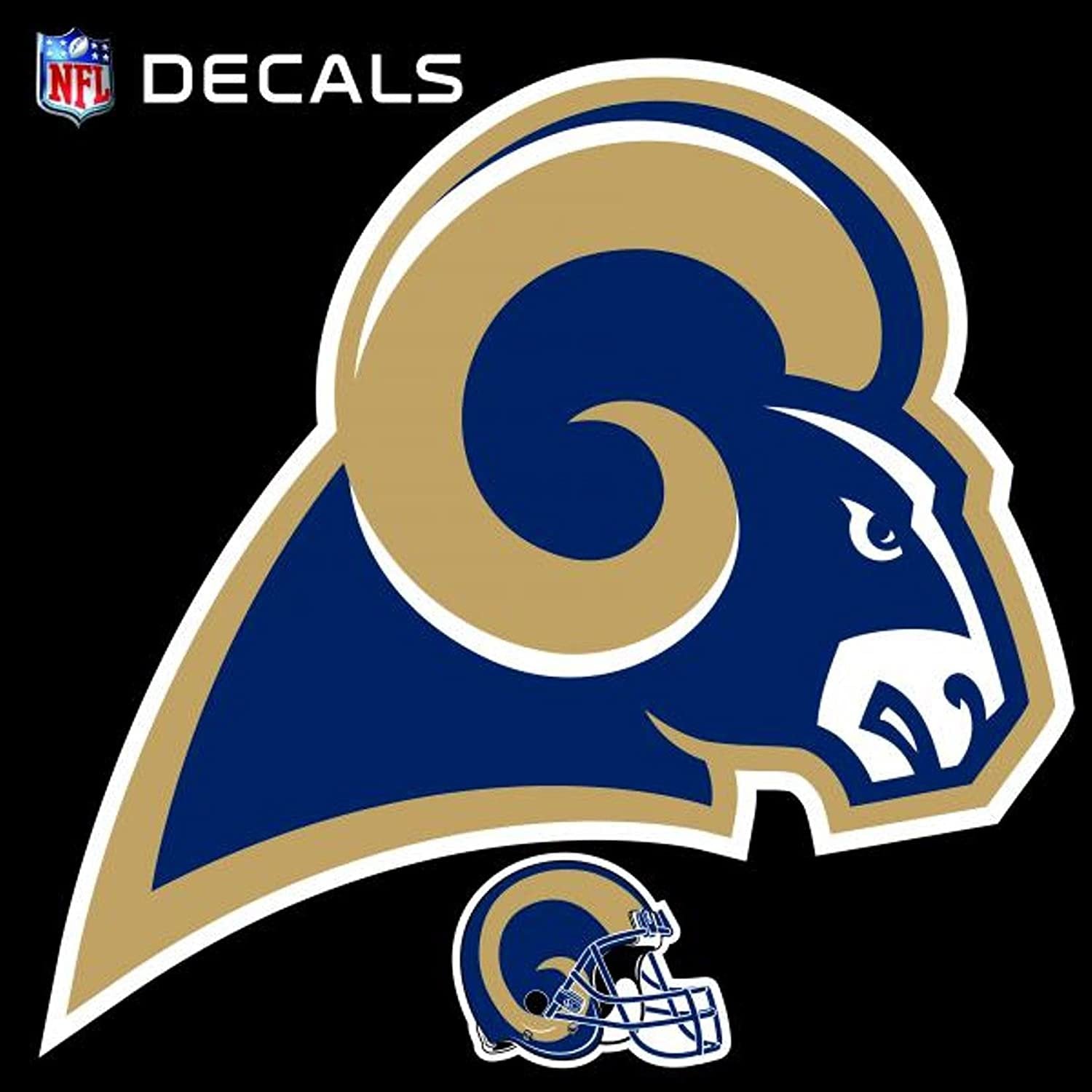 Los Angeles Rams 8 Inch Logo Decal Sticker with Bonus Decal Flat Vinyl Auto Home Football