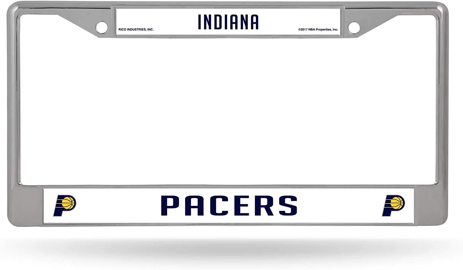Indiana Pacers Premium Metal License License Plate Frame Chrome Tag Cover, 12x6 Inch