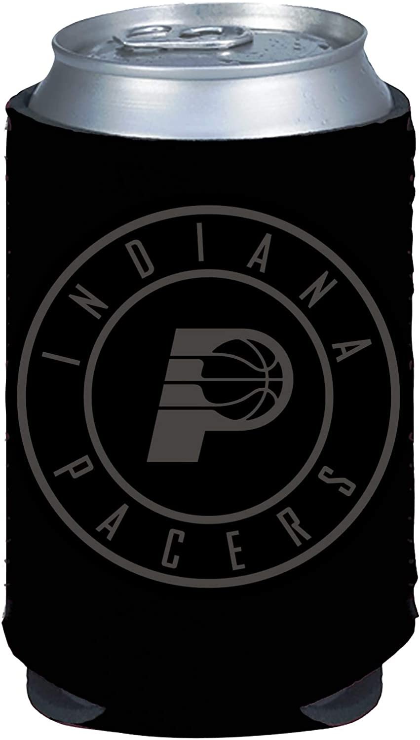 Indiana Pacers 2-Pack Tonal Black Design 12oz CAN Neoprene Beverage Insulator Holder Cooler Basketball