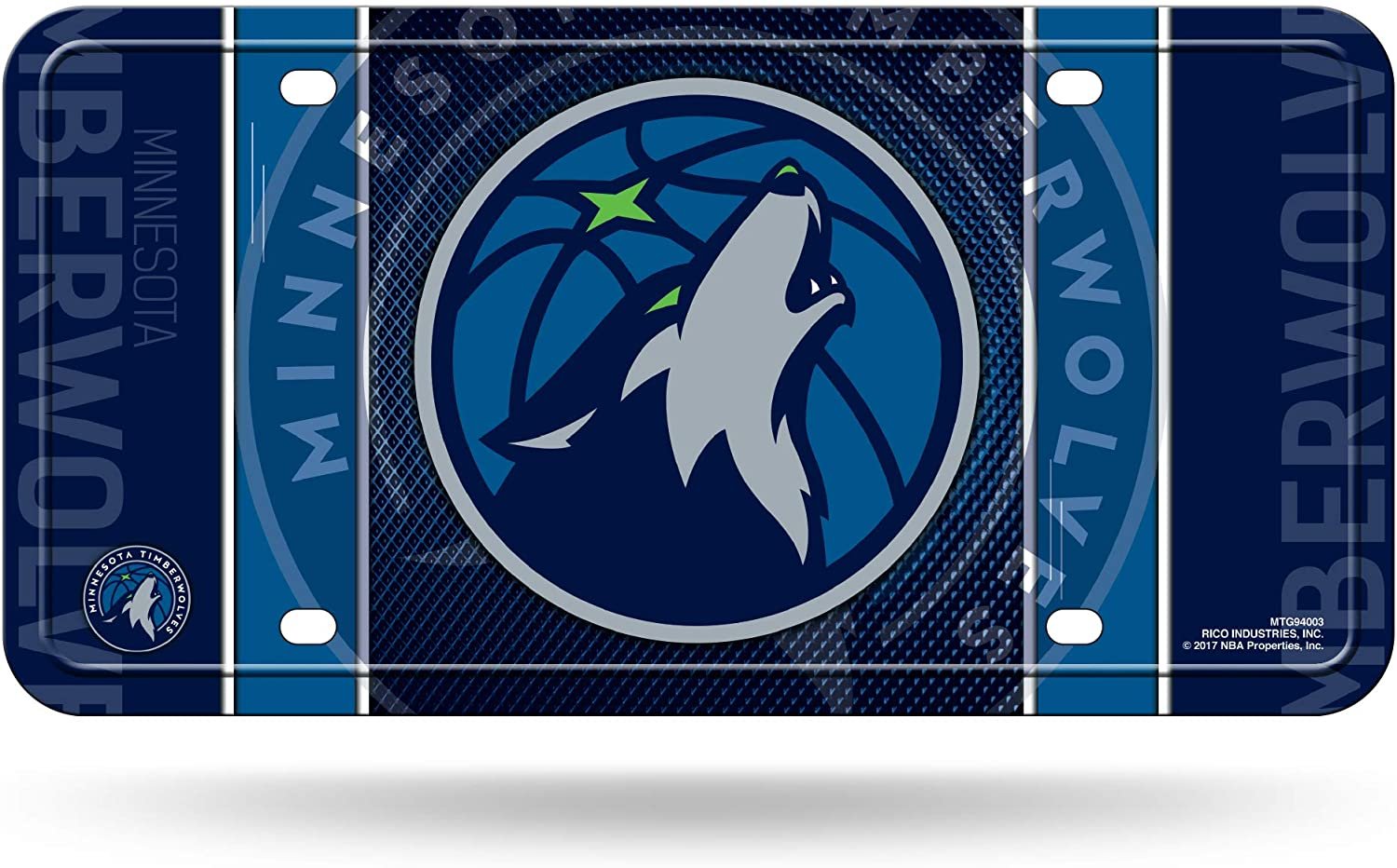 Minnesota Timberwolves Metal Auto Tag License Plate, Jersey Design, 6x12 Inch