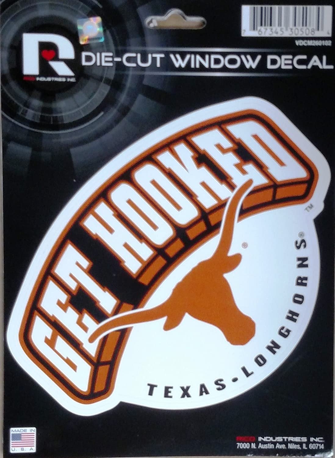 Texas Longhorns Special Edition GET HOOKED 5" Flat Vinyl Die Cut Decal Sticker University of