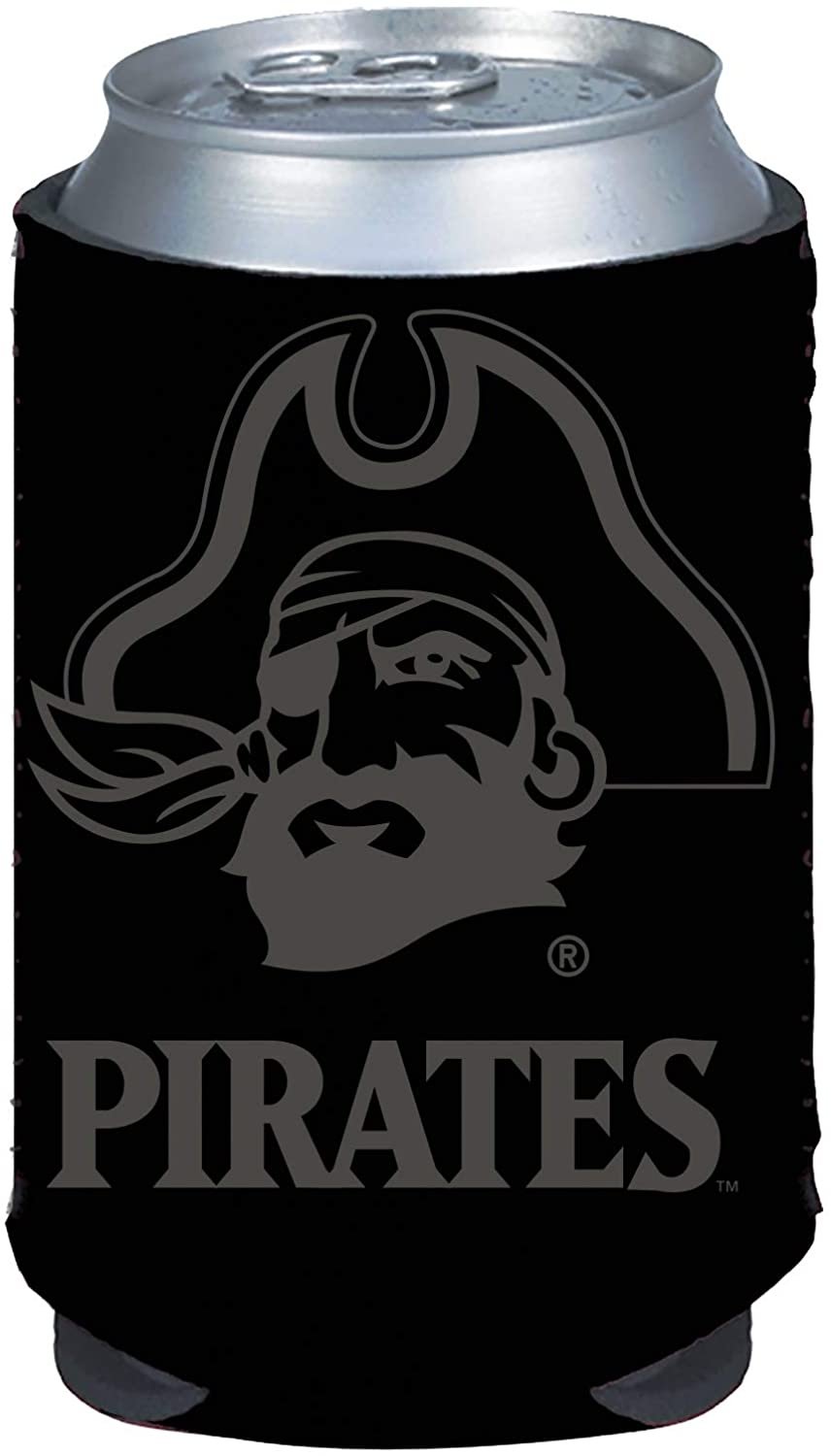 East Carolina Pirates ECU Pirates 2-Pack Tonal Black Design 12oz CAN Neoprene Beverage Insulator Holder Cooler University