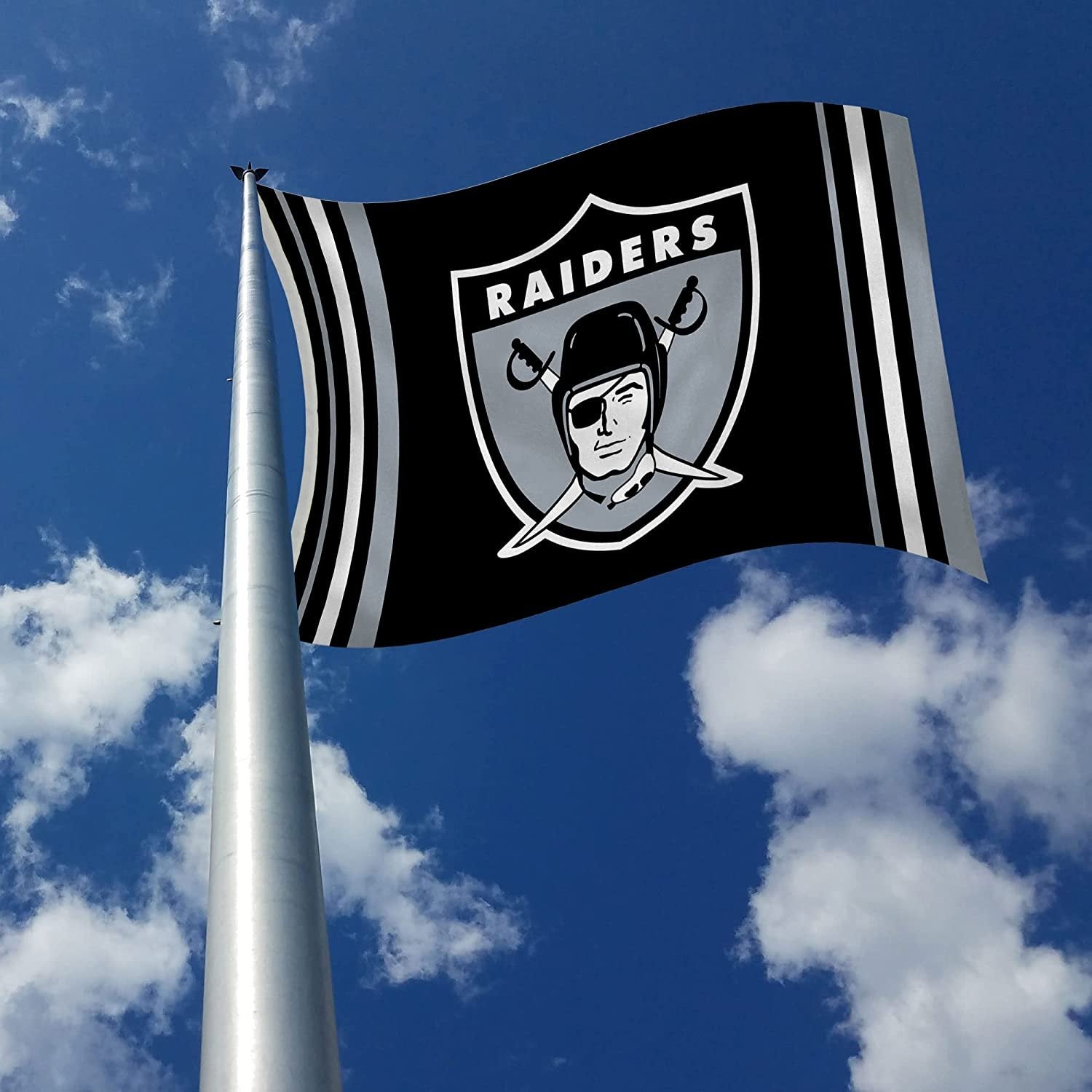 Las Vegas Raiders 3x5 Foot Flag Banner Retro Logo Design Single Sided Metal Grommets