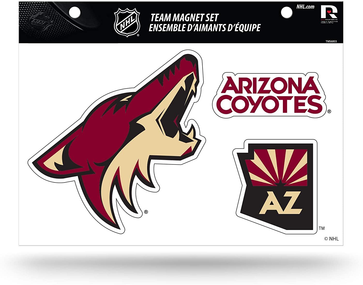 Arizona Coyotes Die Cut Team Magnet Set Sheet