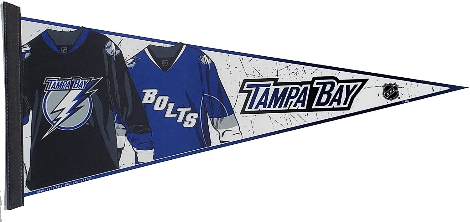 Tampa Bay Lightning Pennant JERSEY DESIGN Felt 12x30 Inch