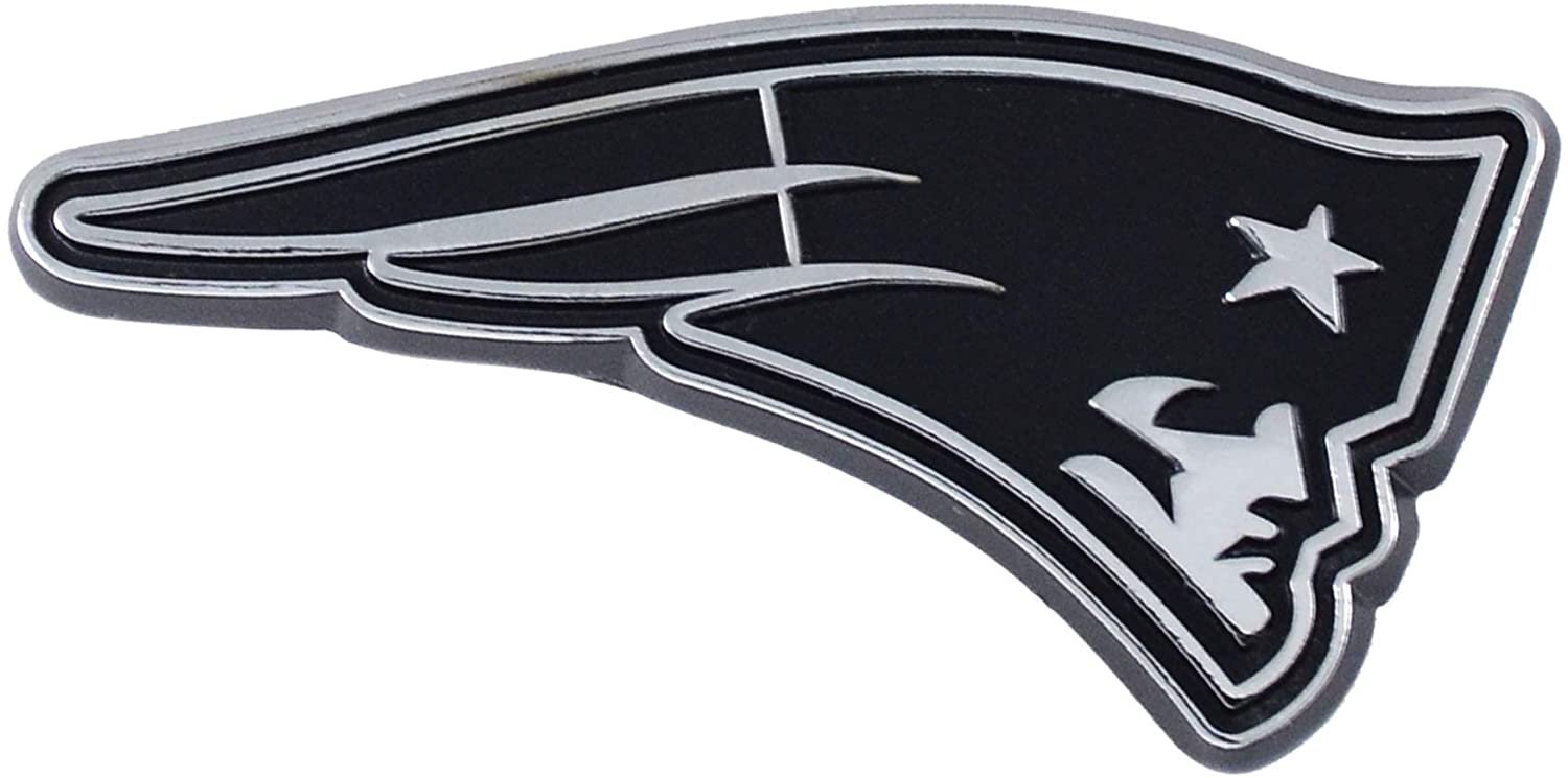 New England Patriots Premium Solid Metal Raised Auto Emblem Shape Cut Adhesive Backing