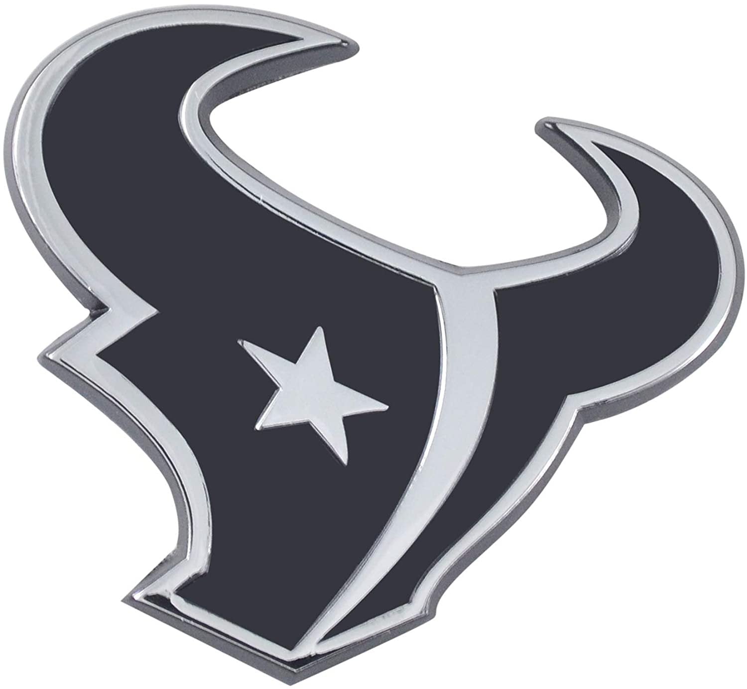 Houston Texans Solid Metal Raised Auto Emblem Decal Adhesive Backing
