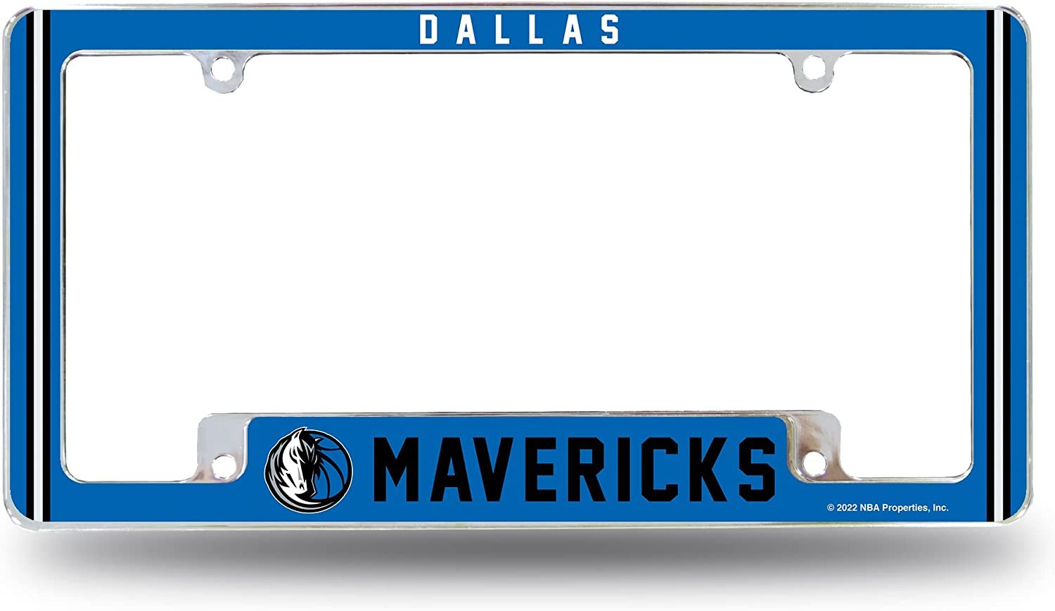 Dallas Mavericks Metal License Plate Frame Chrome Tag Cover Alternate Design 6x12 Inch