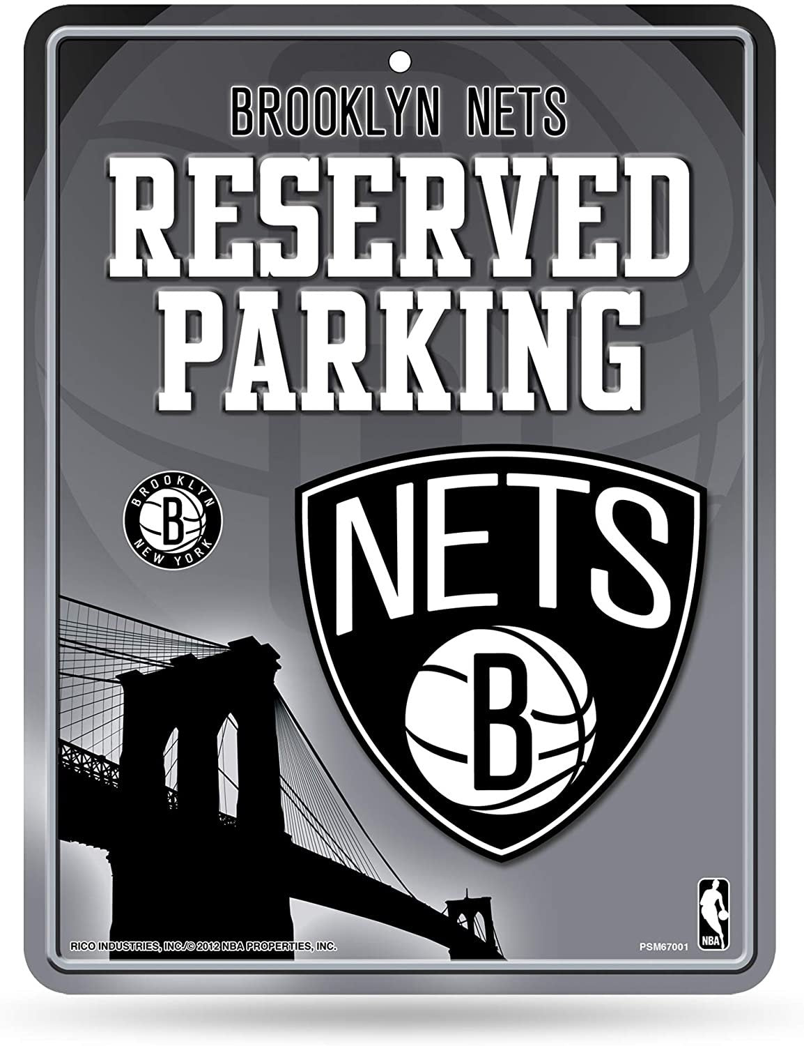 Brooklyn Nets 8.5-Inch by 11-Inch Metal Parking Sign Décor