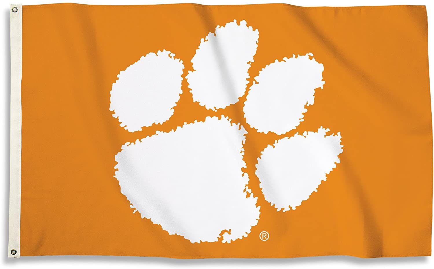 Clemson Tigers University Tigers Premium 3x5 Feet Flag Banner, Paw Design, Metal Grommets, Outdoor Use, Single Sided