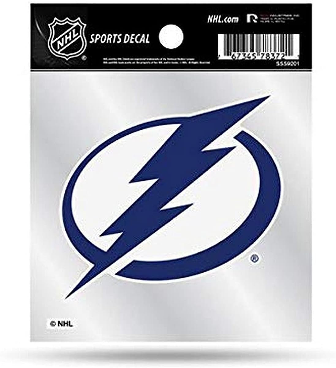 Tampa Bay Lightning 4x4 Inch Die Cut Decal Sticker, Primary Logo, Clear Backing