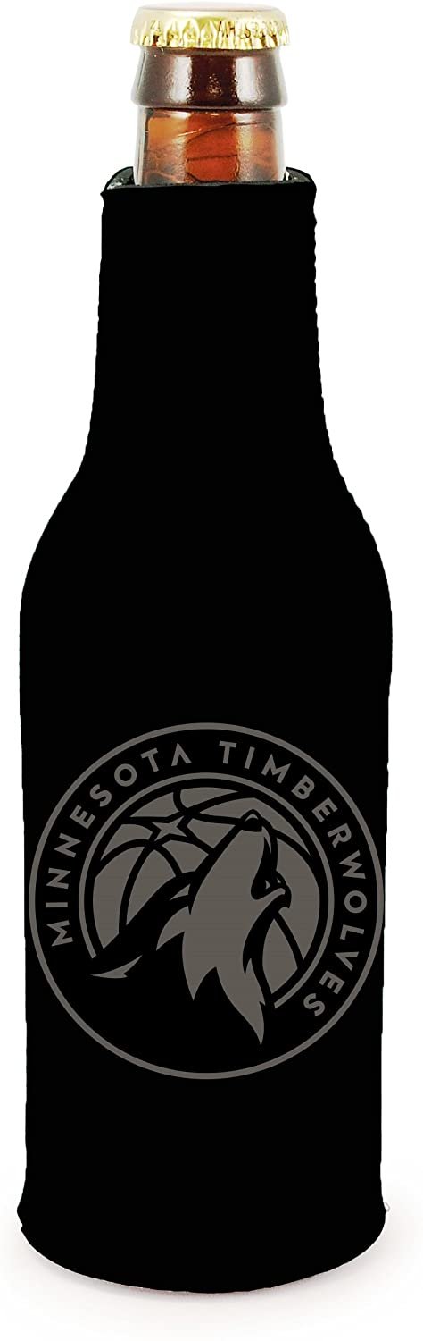 Minnesota Timberwolves 2-Pack Zipper Bottle Tonal Black Beverage Insulator Neoprene Holder Cooler Coolie Basketball