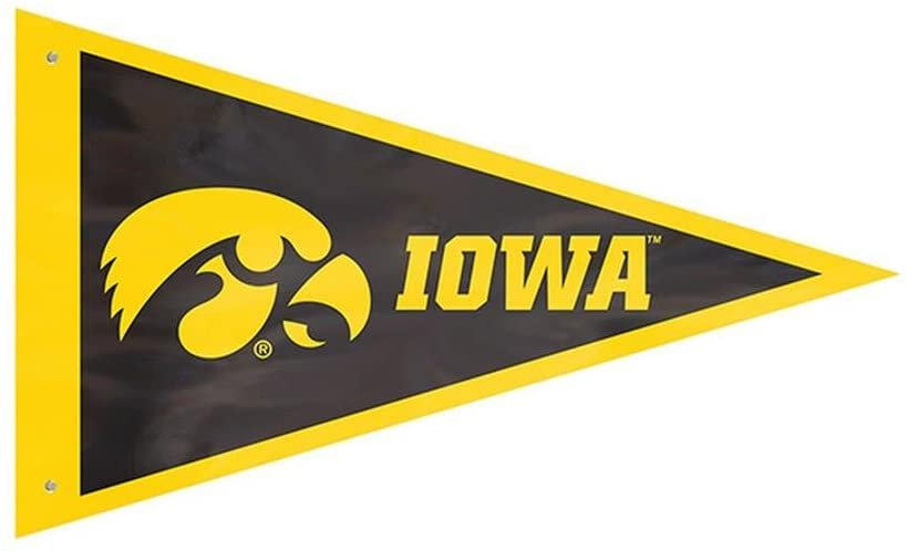 University of Iowa Hawkeyes Premium 3x5 Flag Banner, Pennant Design, Applique, Indoor or Outdoor, Single Sided