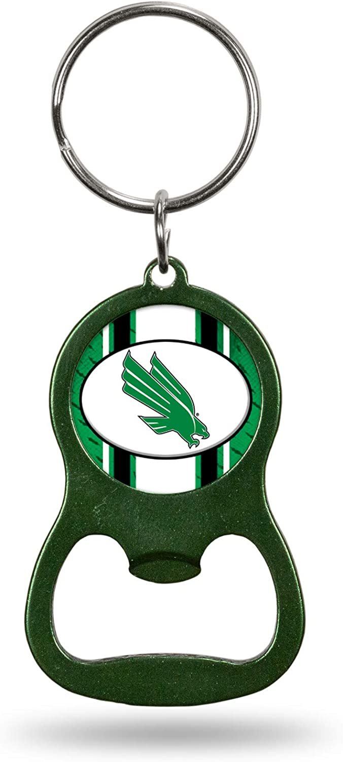 University of North Texas Mean Green Premium Solid Metal Bottle Opener Keychain, Key Ring, Team Color