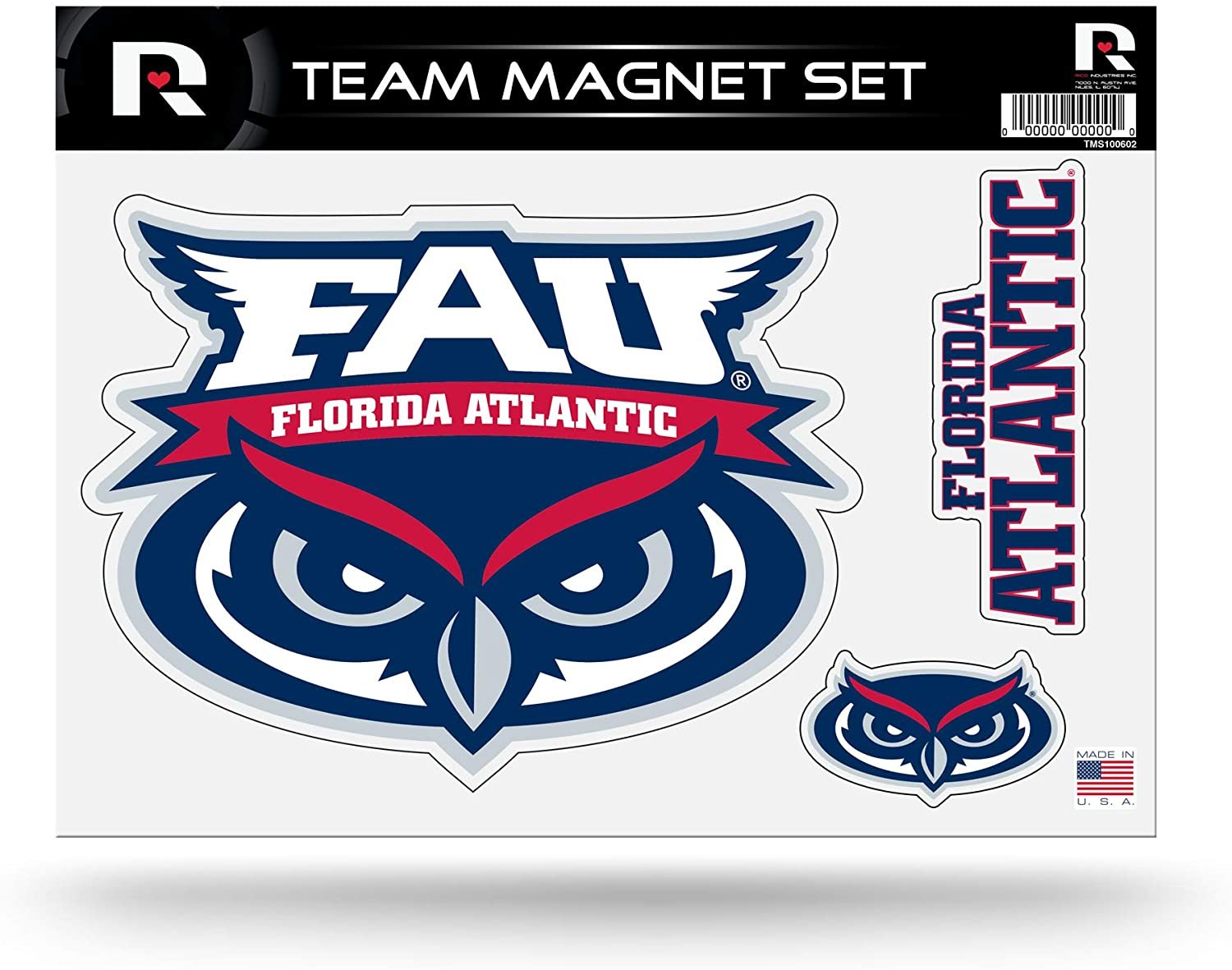 Florida Atlantic University Owls FAU Multi Magnet Sheet Shape Cut 8x11 Inch