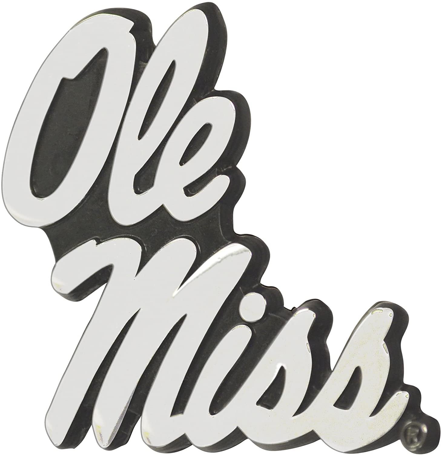 University of Mississippi Ole Miss Solid Metal Raised Auto Emblem Decal Adhesive Backing