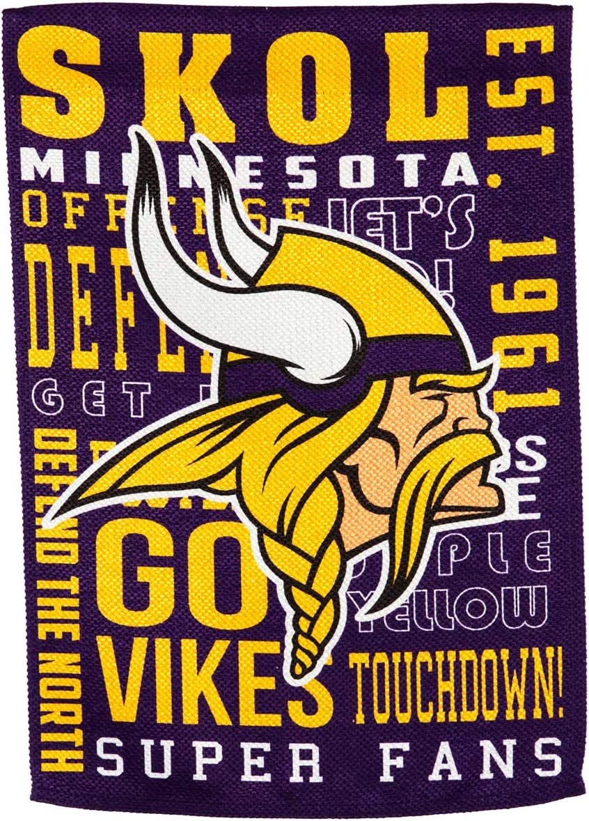 Minnesota Vikings Premium Double Sided Banner Flag 28x44 Inch Fan Rules Design Indoor Outdoor