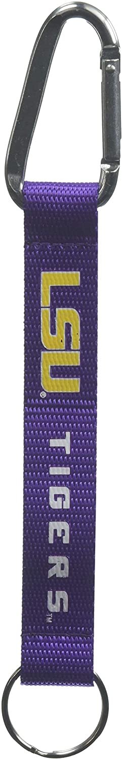 Louisiana State University LSU Tigers Carabiner Lanyard Keychain with Key Ring