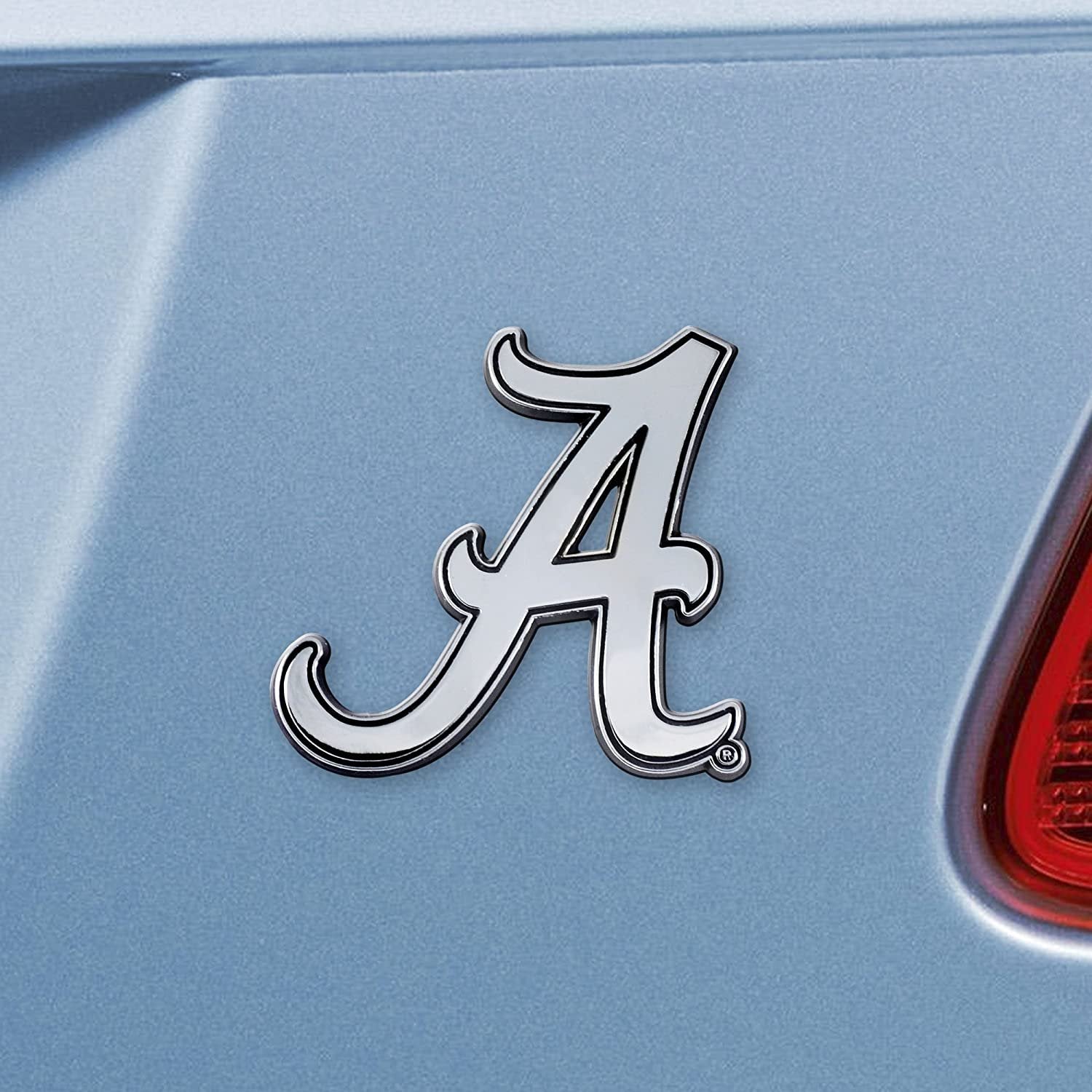 University of Alabama Crimson Tide Auto Emblem Solid Metal Chrome Raised Decal Adhesive Backing