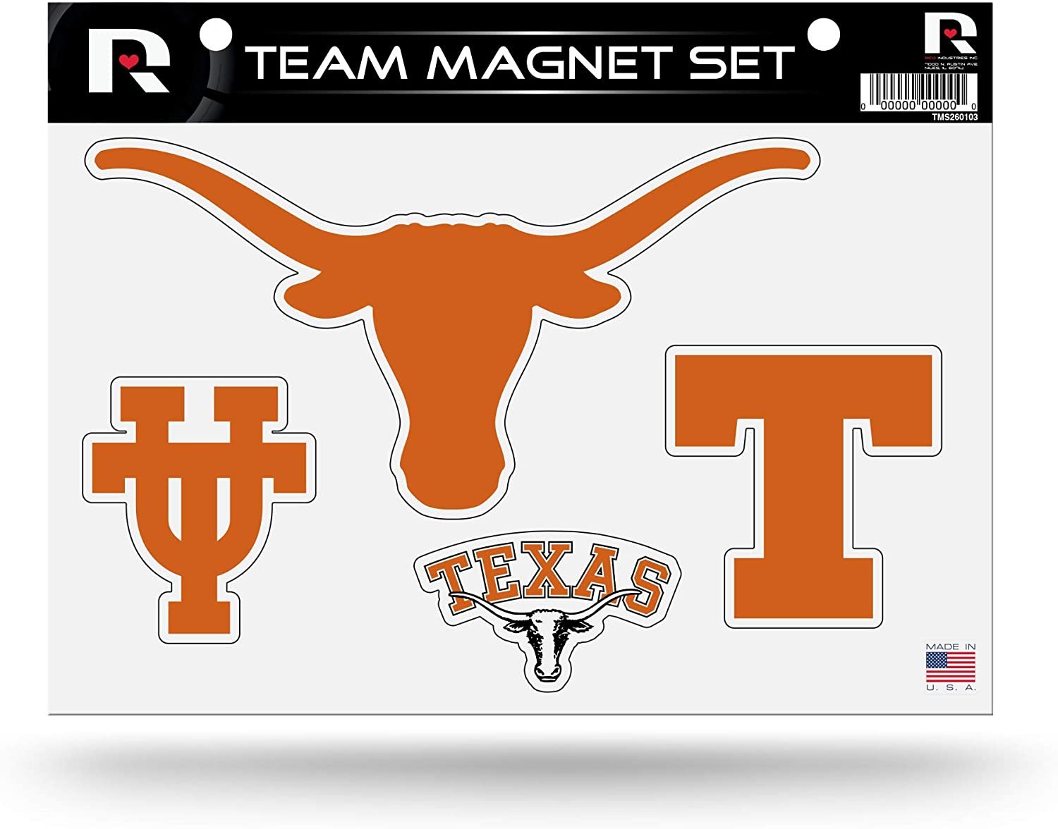 Texas Longhorns Multi Magnet Sheet Shape Cut 8x11 Inch University of