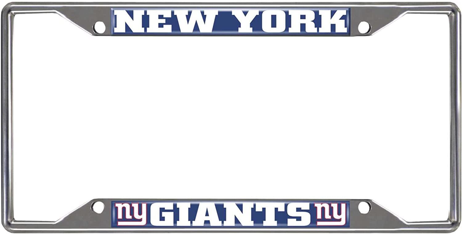 New York Giants Metal License Plate Frame Chrome Tag Cover 6x12 Inch