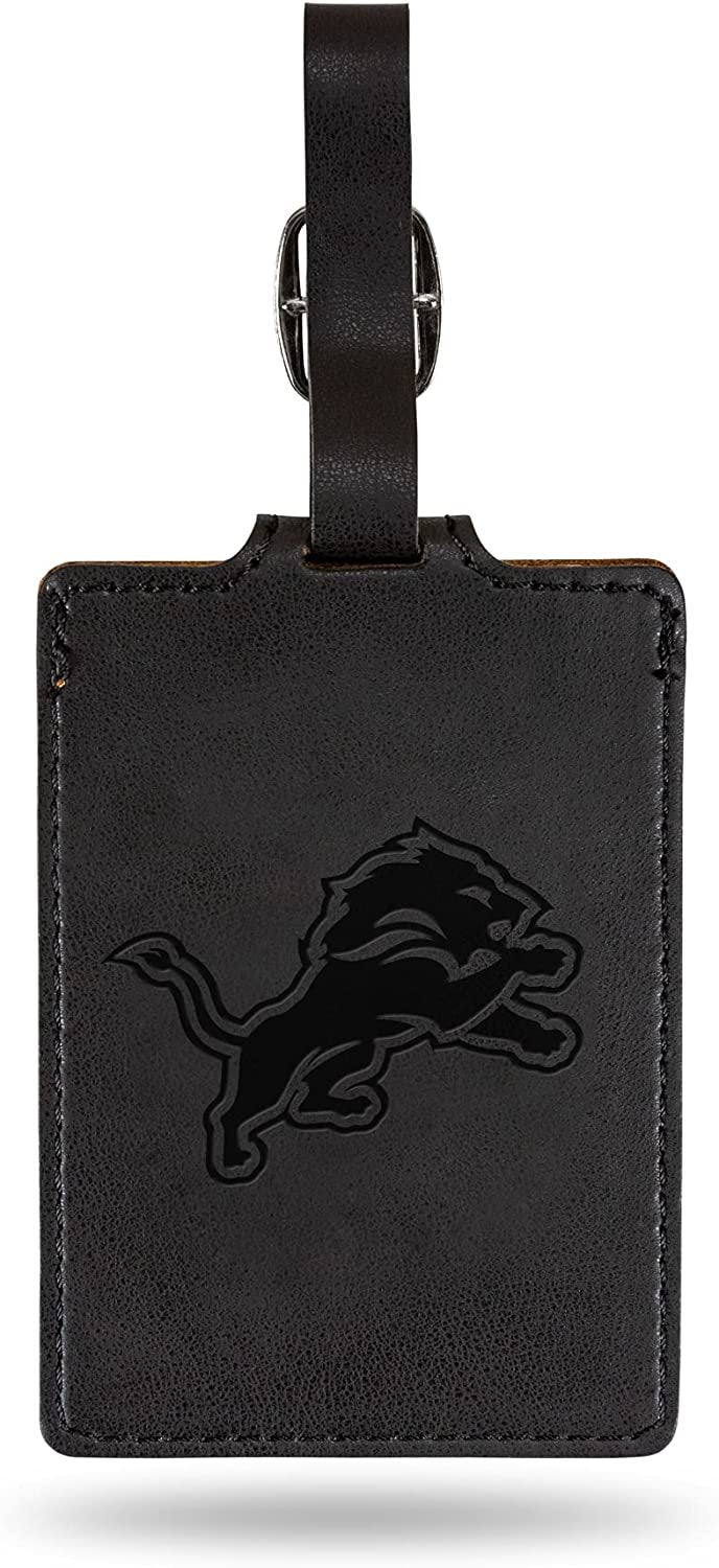 Detroit Lions Luggage Bag Tag Laser Engraved Ultra Suede Includes ID Card