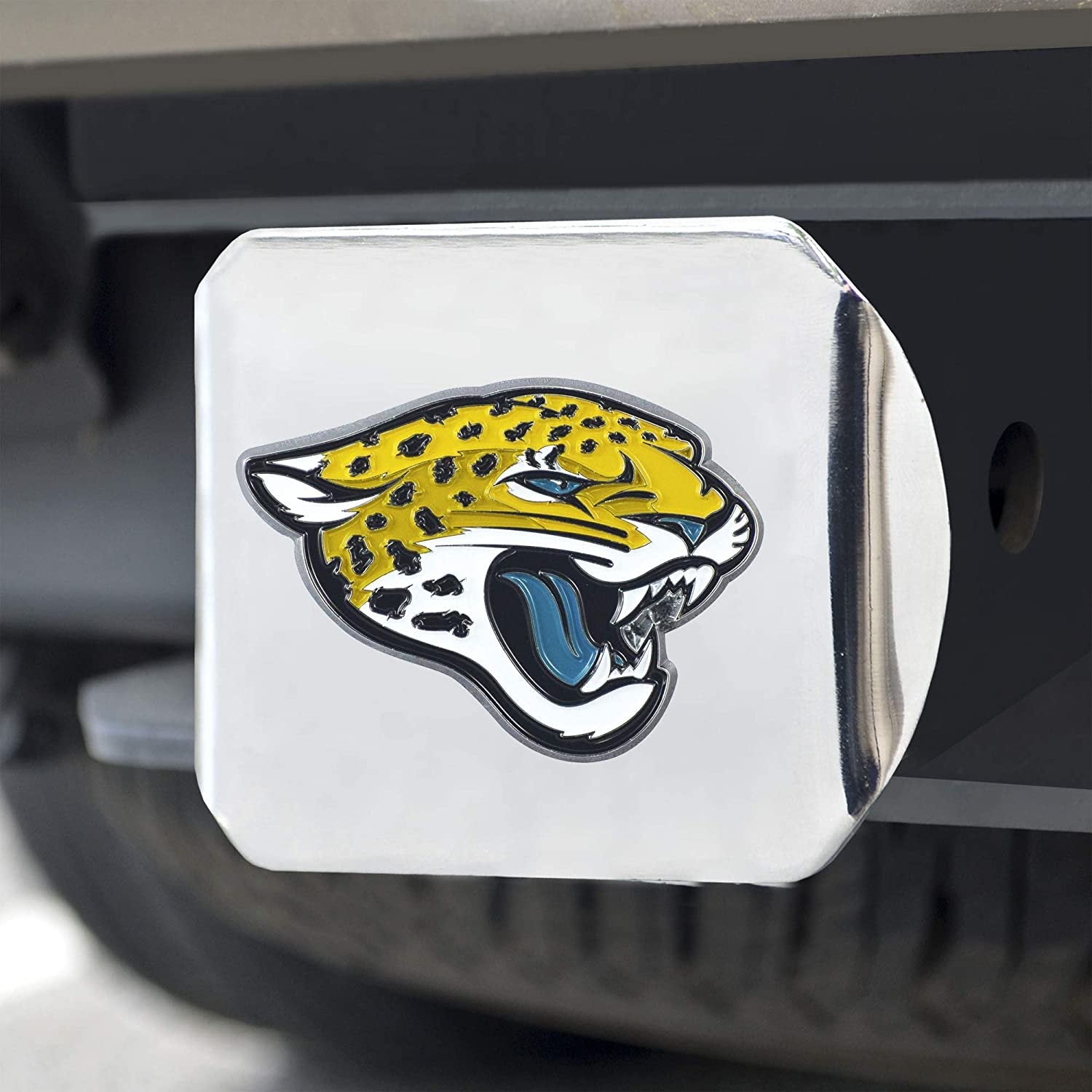 Jacksonville Jaguars Hitch Cover Solid Metal with Raised Color Metal Emblem 2" Square Type III