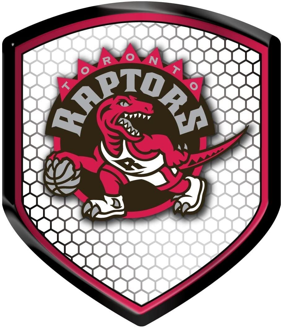 Toronto Raptors High Intensity Reflector, Shield Shape, Raised Decal Sticker, 2.5x3.5 Inch, Home or Auto, Full Adhesive Backing